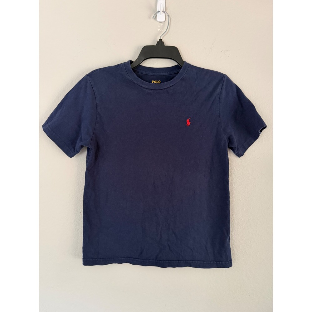 Polo Ralph Lauren Boys Navy Blue Short Sleeve Pony Logo T-Shirt Size M 10-12